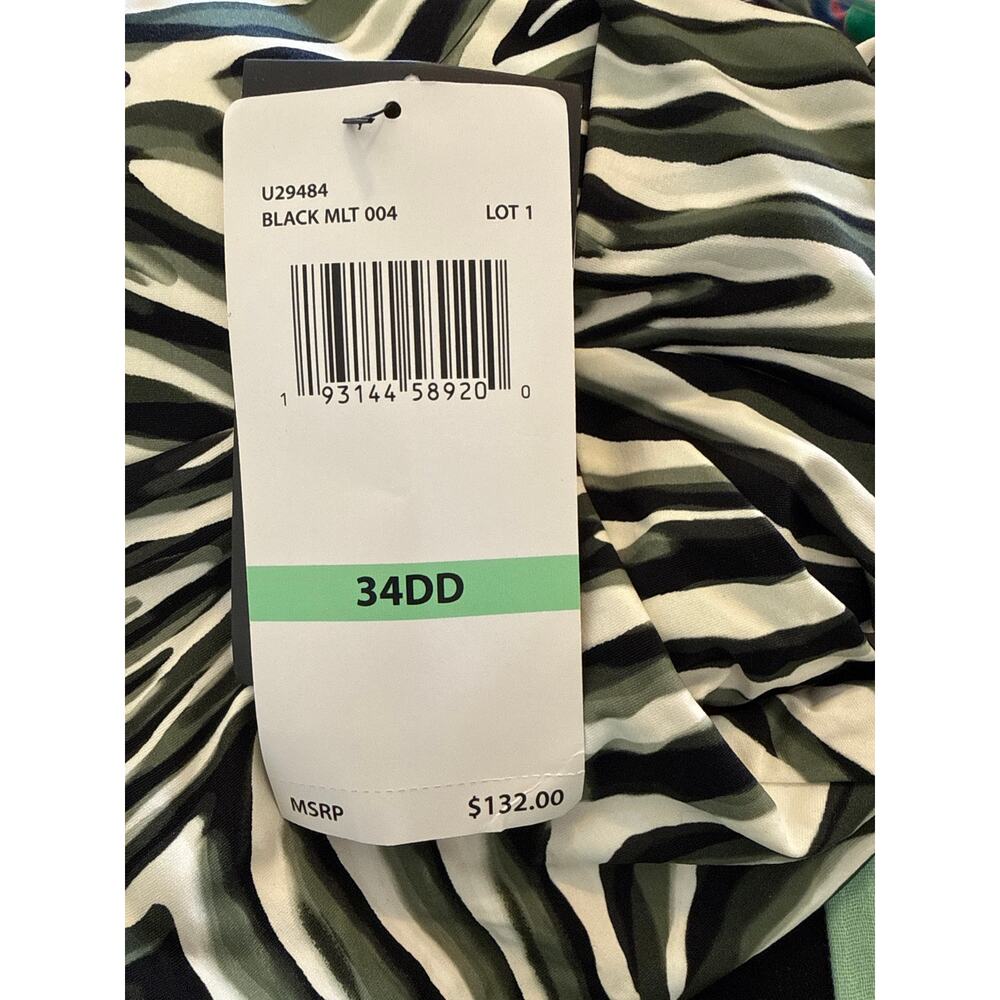Coco Reef Wild Zebra Astra Plunge UW One Piece Swim Suit 34DD NWT - Picture 5 of 5